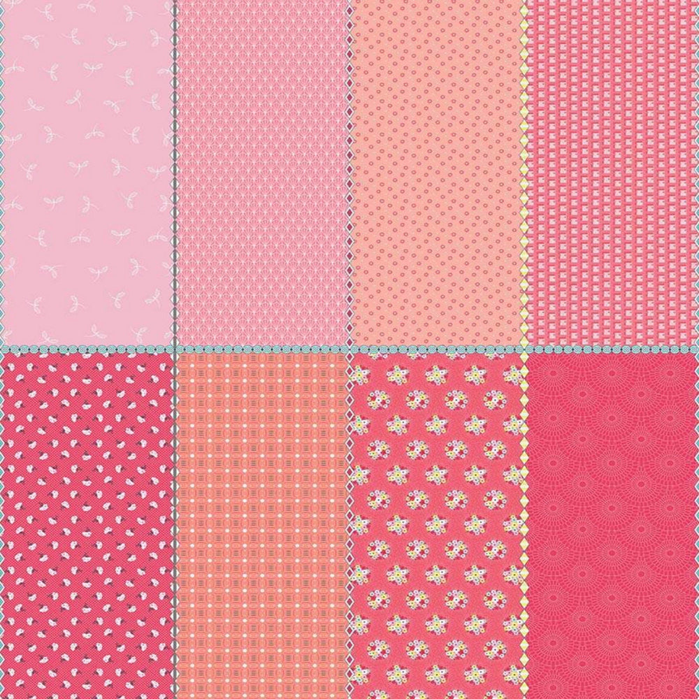 PAPER DAISIES - Fat 1/8 Panel - Pink - by Sue Daley - Riley Blake Designs - Quilting Cotton Fabric - FEP8887-PINK