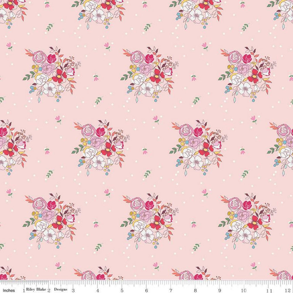 IDYLLIC - Bouquets - Pink - by Minki Kim - Riley Blake Designs - Quilting Cotton Fabric - ( C9882-PINK )