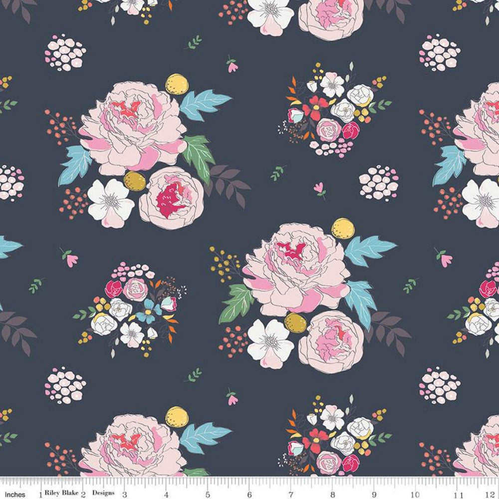 IDYLLIC - Main - Navy/Blue - by Minki Kim - Riley Blake Designs - Quilting Cotton Fabric - C9880-NAVY