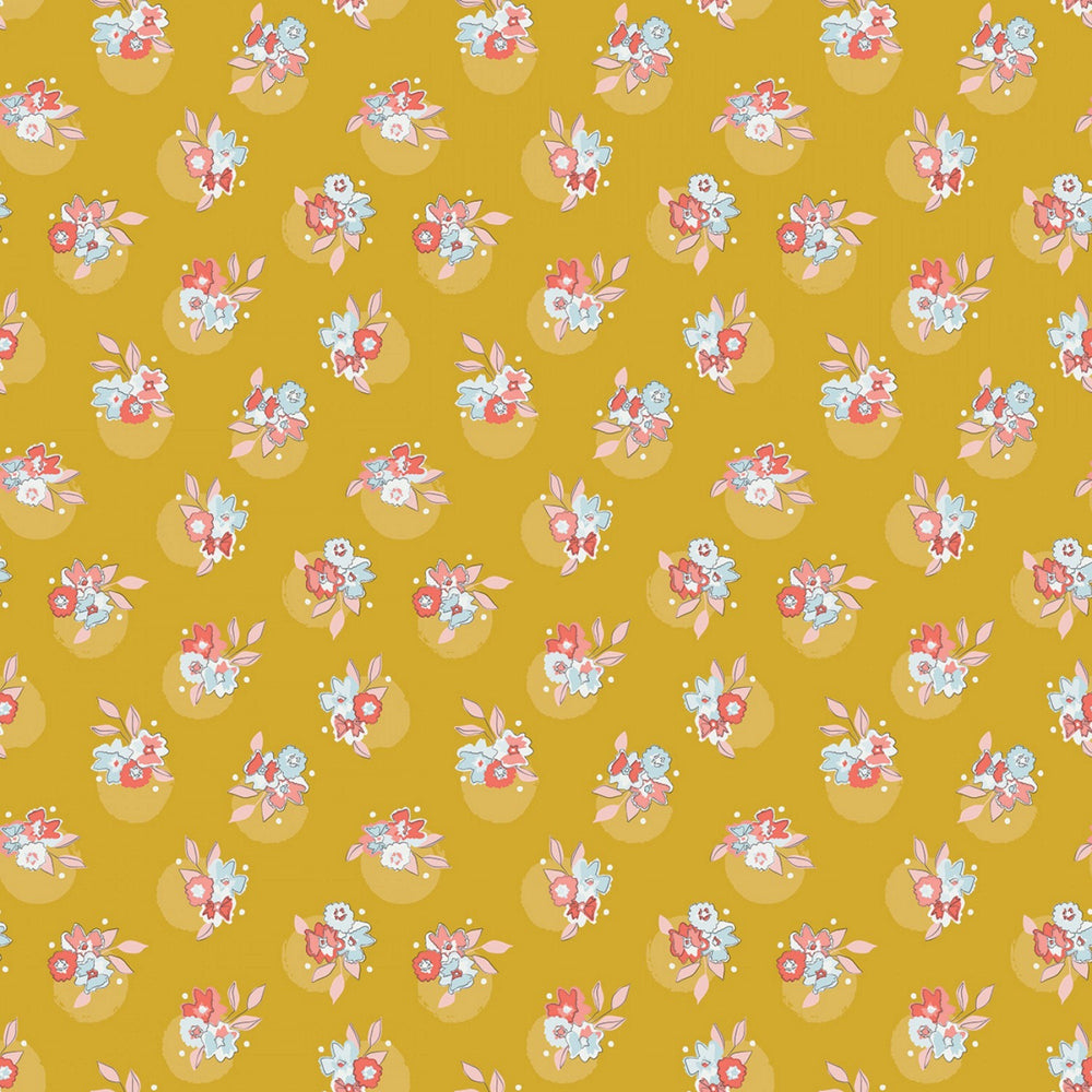 PETALS & POTS - Floral - Yellow/Mustard - by Gabrielle Neil Design Studio - Riley Blake Designs - Quilting Cotton Fabric - C8972-MUSTARD