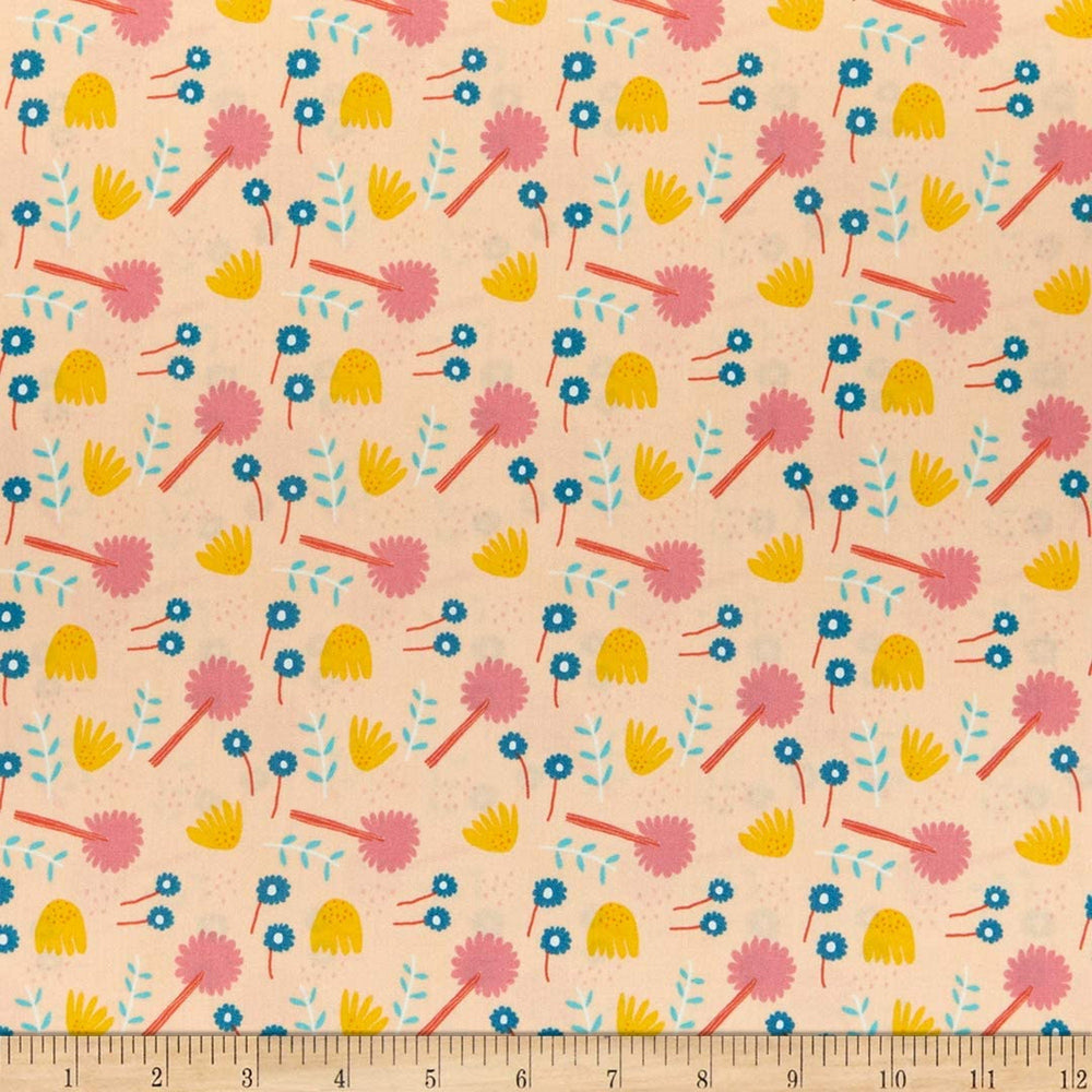 MILLENIAL GIRL - Floral - Coral - by Jennifer Bouron for Nerida Hansen - Quilting Cotton Fabric - HM-5489-2