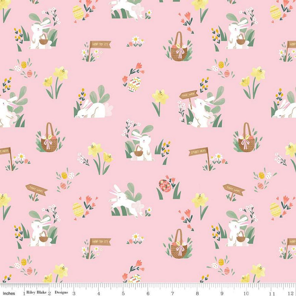 EASTER EGG HUNT - Main - Pink/Powder - by Natàlia Juan Abelló - Riley Blake Designs - Quilting Cotton Fabric - C10270-Powder
