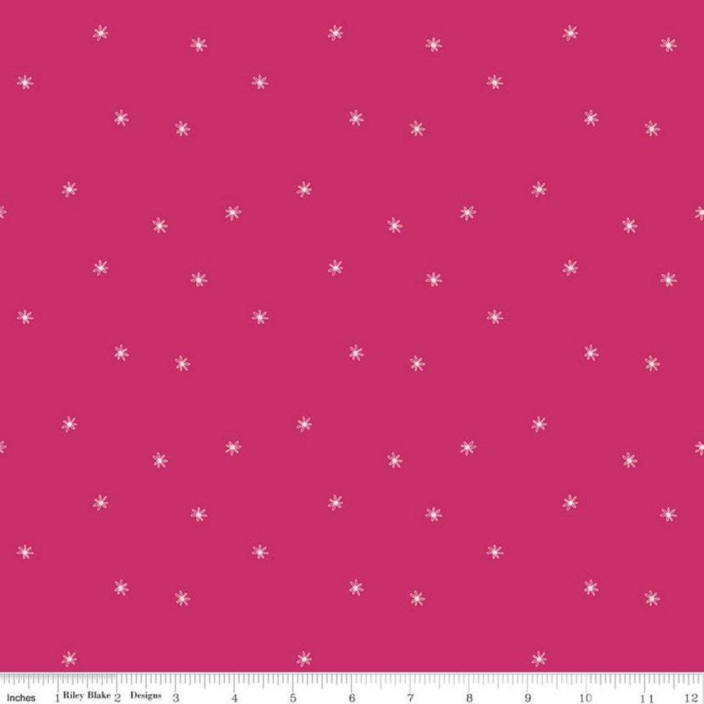 PURE DELIGHT - Daisy - Raspberry - by Melanie Collette of Hello Melly Designs - Riley Blake Designs - Quilting Fabric - C10094-Raspberry