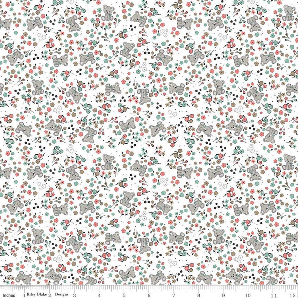 SLEEP TIGHT STARRY NIGHT - Garden - White - Sparkle - Gabrielle Neil Design - Riley Blake Designs - Quilting Cotton Fabric - SC10262-WHITE