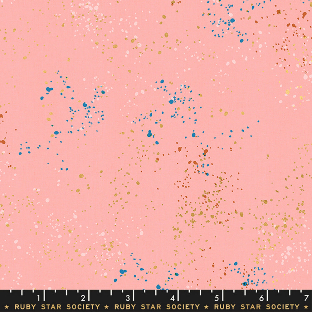 SPECKLED - Pink with Gold Metallic Specks - Rashida Coleman Hale - Ruby Star Society - Moda - Quilting Cotton Fabric - RS5027-37M