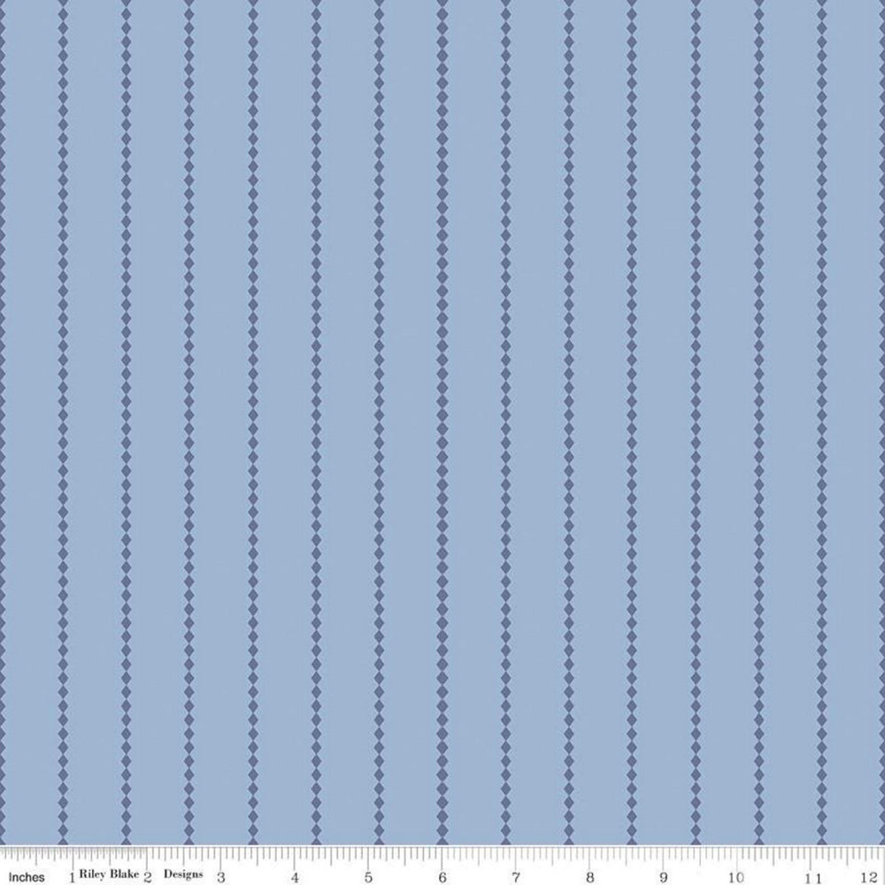 POPPY & POSEY - Stripes on Periwinkle color Quilting Cotton Fabric - by Dodi Lee Poulsen - Riley Blake Designs - C10583-PERIWINKLE