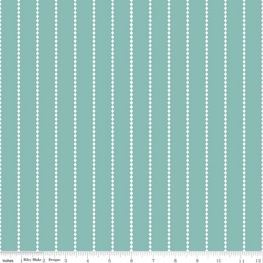 POPPY & POSEY - Stripes on Seaglass color Quilting Cotton Fabric - by Dodi Lee Poulsen - Riley Blake Designs - C10583-SEAGLASS