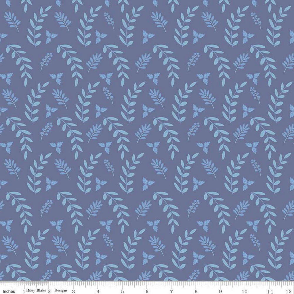 POPPY & POSEY - Leaves on Amethyst colored Quilting Cotton Fabric - by Dodi Lee Poulsen - Riley Blake Designs - C10585-AMETHYST