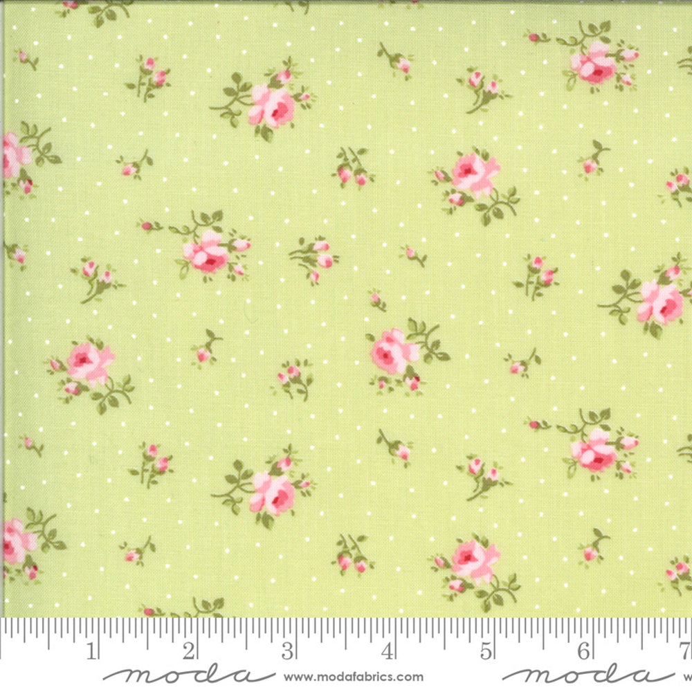 SOPHIE - Floral - Light Green - by Brenda Riddle for Moda - Quilting Cotton Fabric - ( 18711-15-SPROUT )