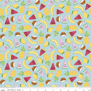 
                  
                    RAINBOWFRUIT - Lets Get Coconuts on Aqua colored Quilting Cotton Fabric - by Amber Kemp-Gerstel of Damask Love - Riley Blake Designs - C10891-AQUA
                  
                