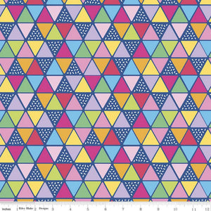 
                  
                    RAINBOWFRUIT - Triangles on Blue colored Quilting Cotton Fabric - by Amber Kemp-Gerstel of Damask Love - Riley Blake Designs - C10896-BLUE
                  
                