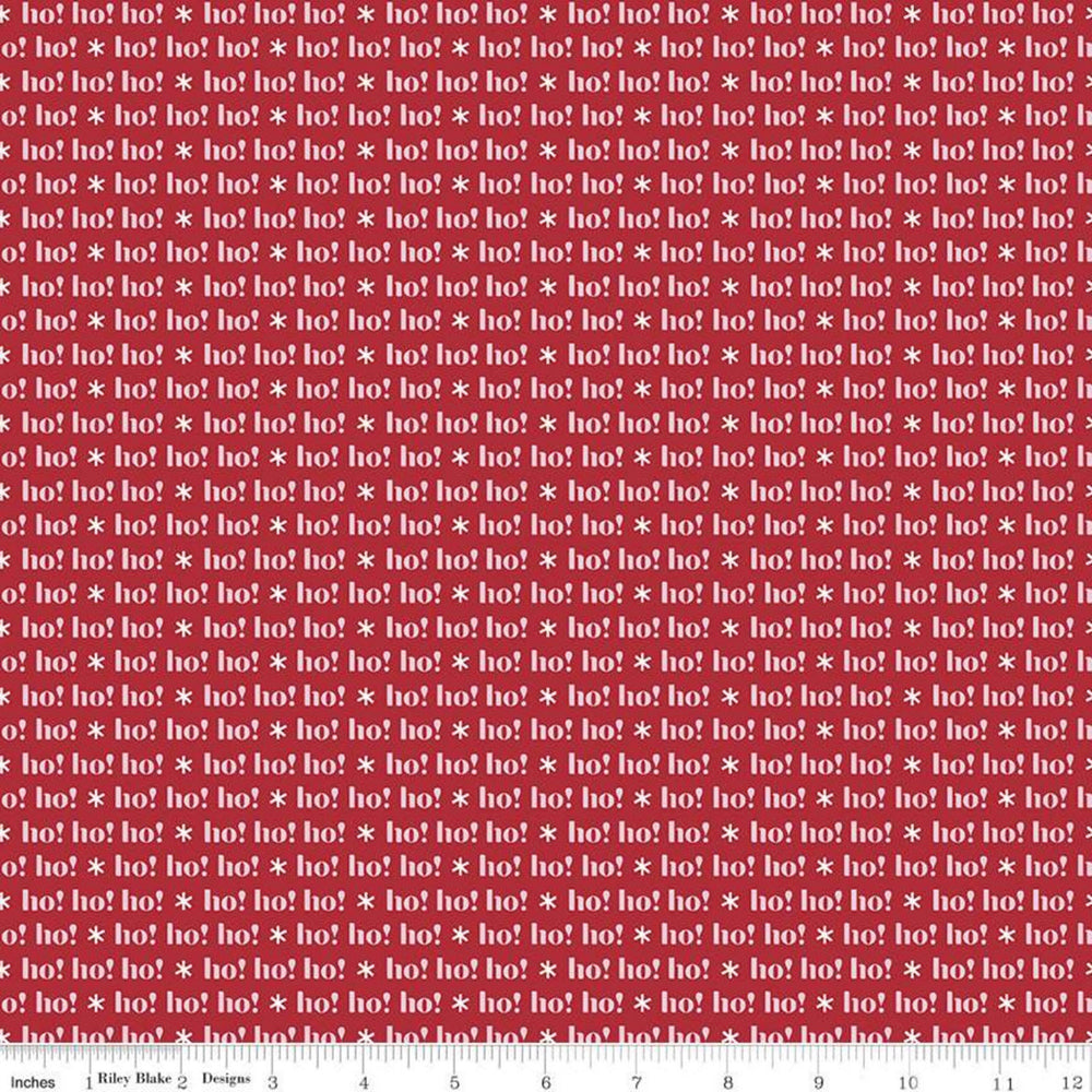 HOLLY HOLIDAY - Greeting - Red - by Christopher Thompson - Riley Blake Designs - Quilting Cotton Fabric - C10887-RED