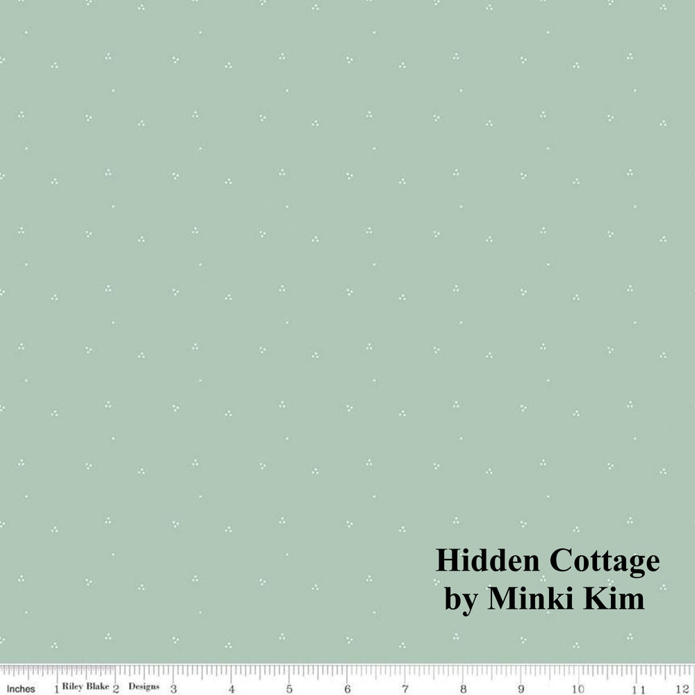 HIDDEN COTTAGE - Dots on Seafoam color Quilting Cotton Fabric - Minki Kim - Riley Blake Designs - C10767-SEAFOAM