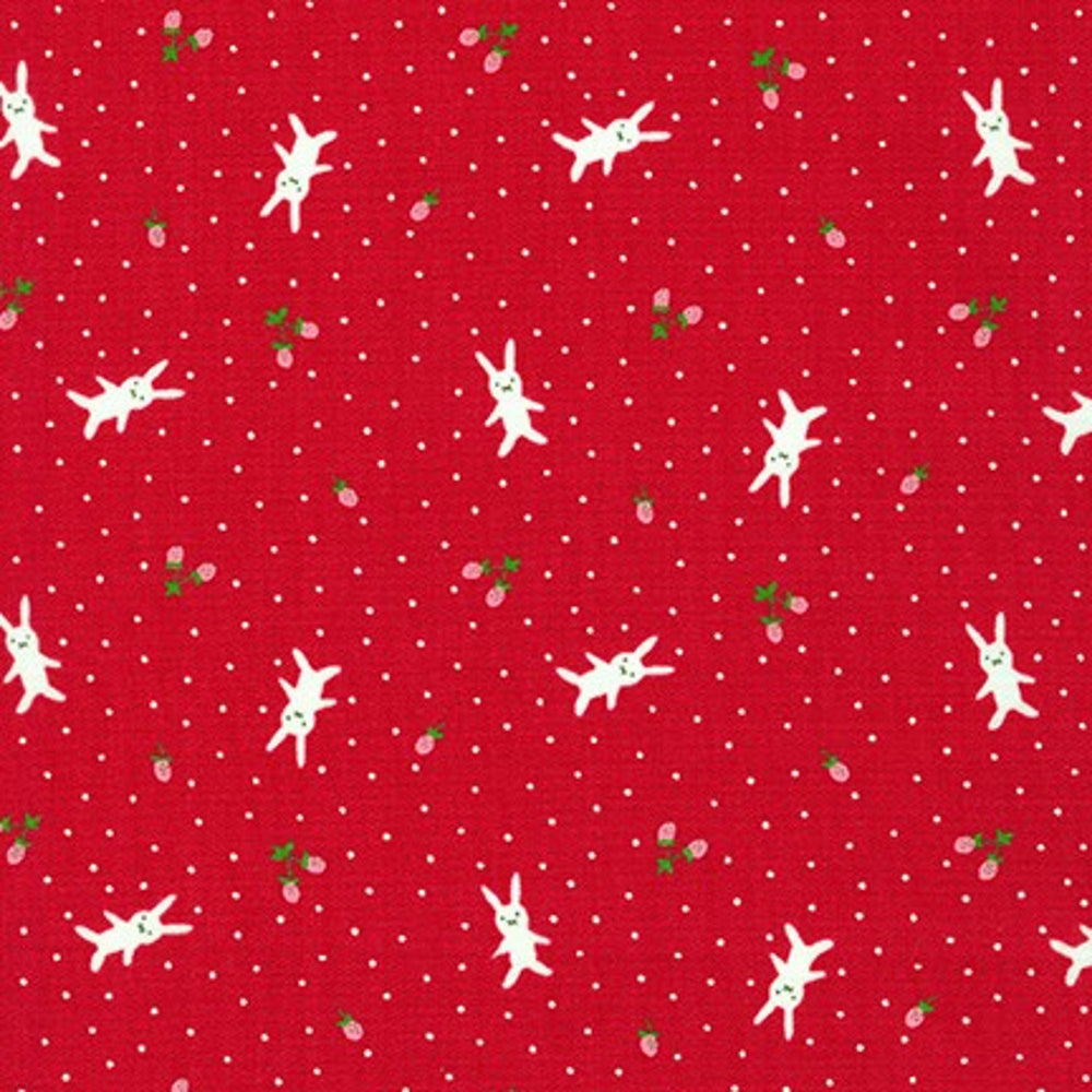 HANDWORKS HOME - Rabbits - Red - by Robert Kaufman - Quilting Cotton Fabric - DH-11989L-F