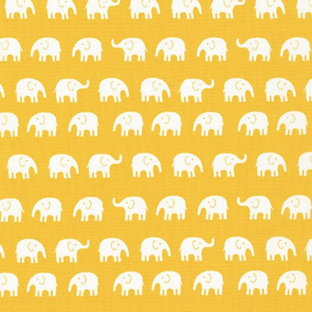 HANDWORKS HOME - Elephants - Yellow - by Robert Kaufman - Quilting Cotton Fabric - DH-11724L-F