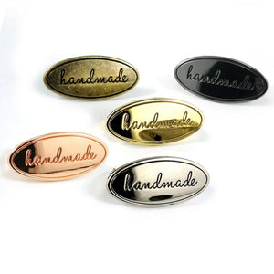 
                  
                    Oval Handmade Label - Tag - Purse Labels - Bag Hardware - Multiple Colors - by Emmaline - ( OVAL-HANDMADE )
                  
                