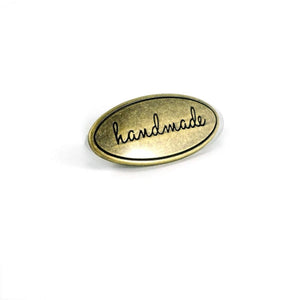 
                  
                    Oval Handmade Label - Tag - Purse Labels - Bag Hardware - Multiple Colors - by Emmaline - ( OVAL-HANDMADE )
                  
                