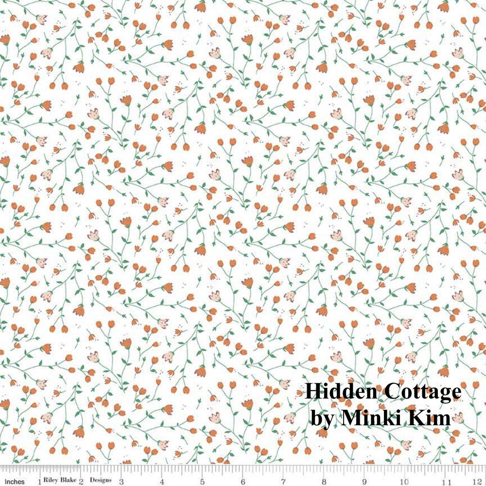HIDDEN COTTAGE - Sundrops on Offwhite color Quilting Cotton Fabric - Minki Kim - Riley Blake Designs - C10764-OFFWHITE