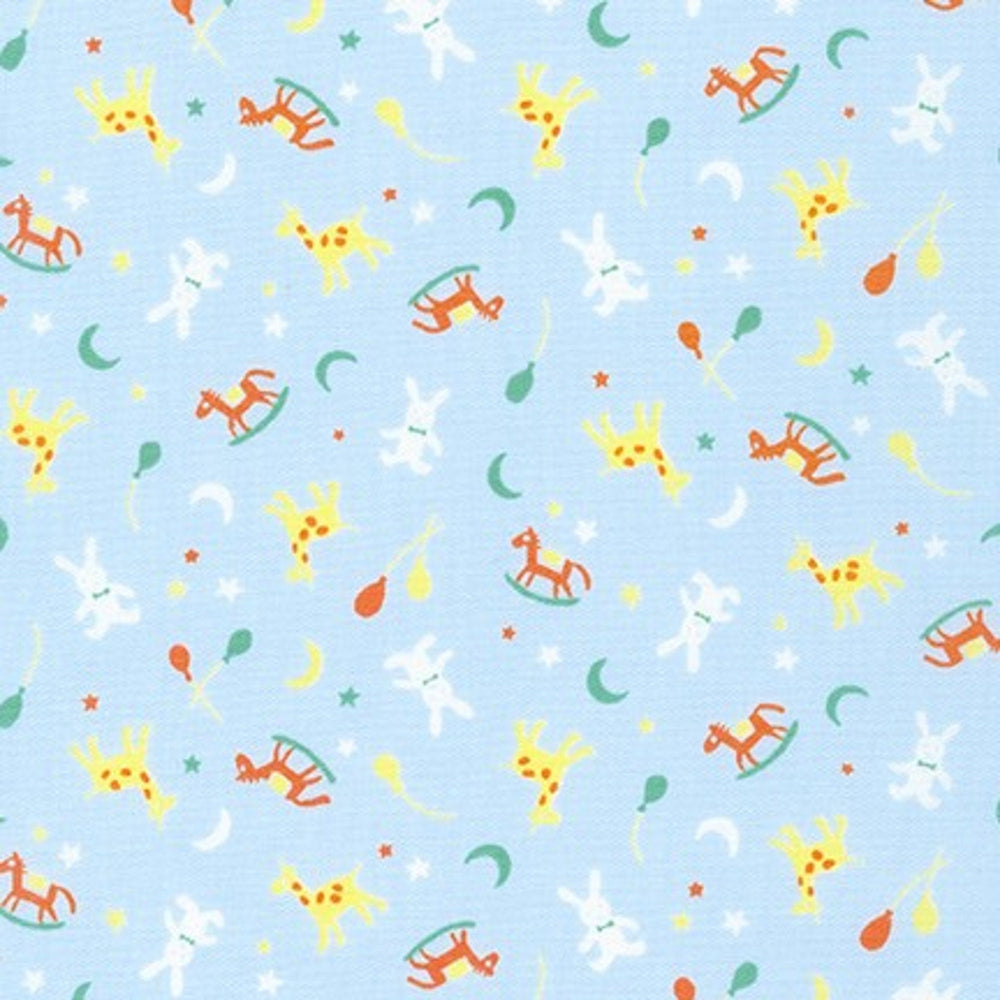 HANDWORKS HOME - Rocking Horse/Rabbit - Blue - by Robert Kaufman - Quilting Cotton Fabric - DH-10157L-C