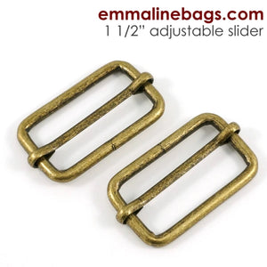 
                  
                    Adjustable Slider - 1 1/2" - 1 1/2" Inch - 38mm - Multiple Colors - Bag Hardware - Multiple Colors - by Emmaline - ( SLD-1 1/2INCH )
                  
                