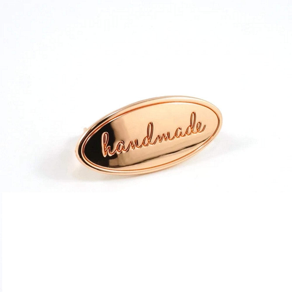 
                  
                    Oval Handmade Label - Tag - Purse Labels - Bag Hardware - Multiple Colors - by Emmaline - ( OVAL-HANDMADE )
                  
                