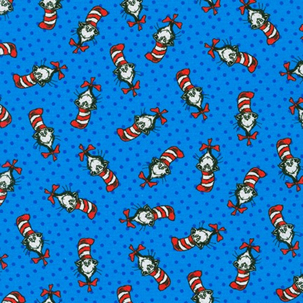 Dr. SEUSS - A little Dr. Seuss - Blue - Dr. Seuss Enterprises - Robert Kaufman - Quilting Cotton Fabric - ADE-20823-4