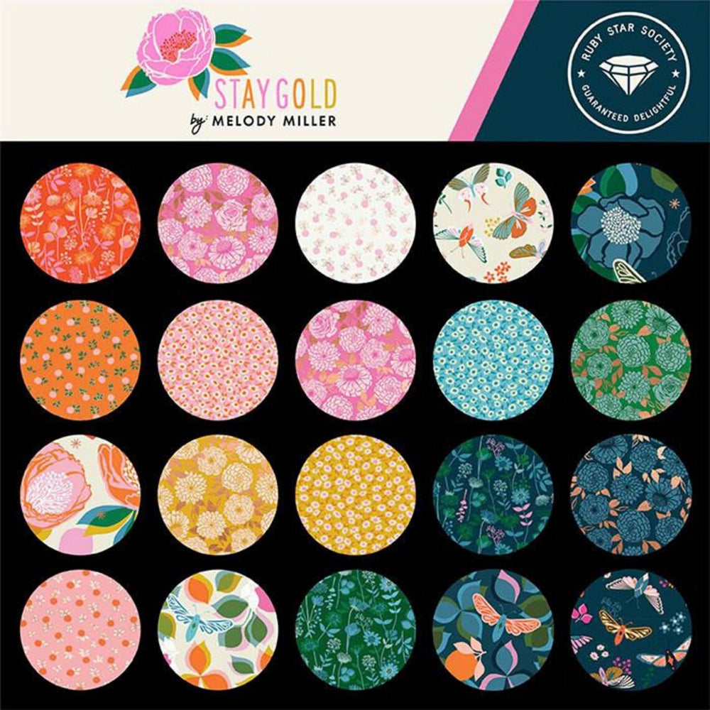 
                  
                    STAY GOLD - Floral - Peacock - by Melody Miller of Ruby Star Society - Moda - Quilting Cotton Fabric - ( RS0019 14 )
                  
                