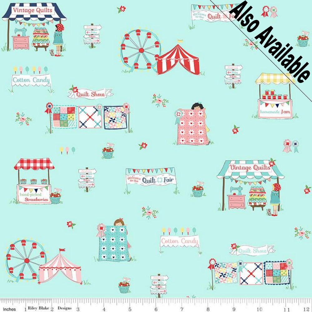 
                  
                    QUILT FAIR - Fair Vignettes on Pink color Quilting Cotton Fabric - Tasha Noel - Riley Blake Designs - C11350-Pink
                  
                
