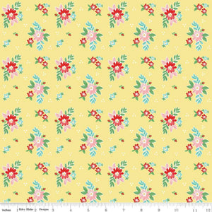 
                  
                    QUILT FAIR - Florals on Yellow color Quilting Cotton Fabric - Tasha Noel - Riley Blake Designs - C11351-Yellow
                  
                