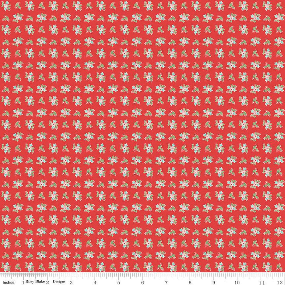 QUILT FAIR - Ditzy on Red color Quilting Cotton Fabric - Tasha Noel - Riley Blake Designs - C11353-Red