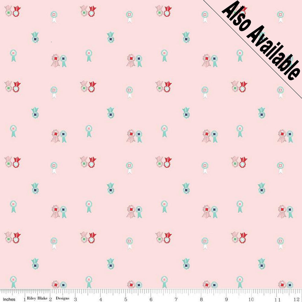 
                  
                    QUILT FAIR - Ribbons on Navy color Quilting Cotton Fabric - Tasha Noel - Riley Blake Designs - C11355-Navy
                  
                