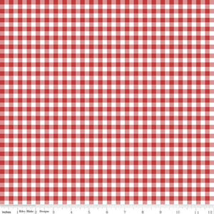 
                  
                    QUILT FAIR - Gingham Check on Red color Quilting Cotton Fabric - Tasha Noel - Riley Blake Designs - C11357-Red
                  
                