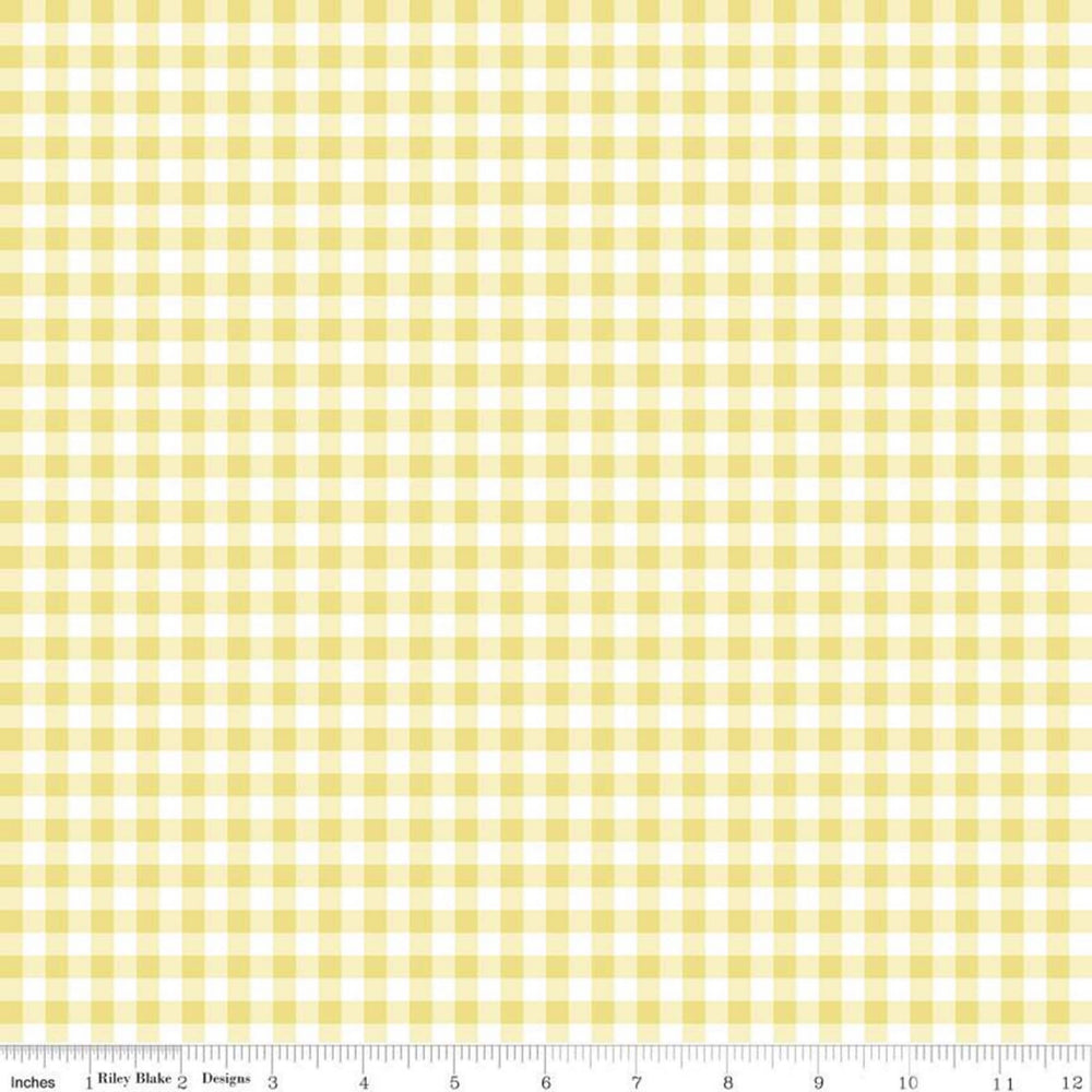QUILT FAIR - Gingham Check on Yellow color Quilting Cotton Fabric - Tasha Noel - Riley Blake Designs - C11357-Yellow