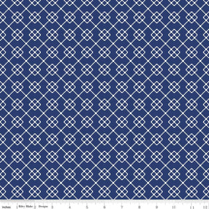 
                  
                    QUILT FAIR - Quilty Chain on Navy color Quilting Cotton Fabric - Tasha Noel - Riley Blake Designs - C11358-Navy
                  
                