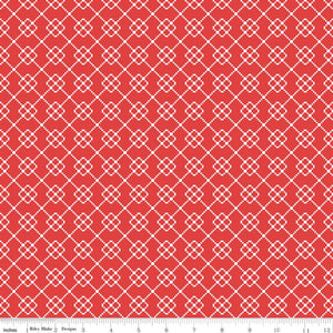 
                  
                    QUILT FAIR - Quilty Chain 0n Red color Quilting Cotton Fabric - Tasha Noel - Riley Blake Designs - C11358-Red
                  
                