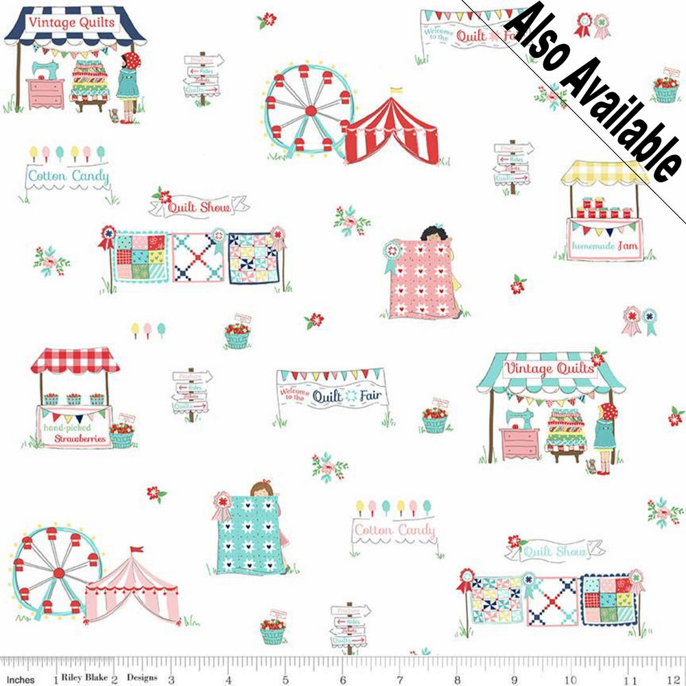 
                  
                    QUILT FAIR - Fair Vignettes on Pink color Quilting Cotton Fabric - Tasha Noel - Riley Blake Designs - C11350-Pink
                  
                