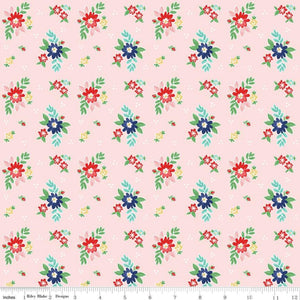 
                  
                    QUILT FAIR - Florals on Pink color Quilting Cotton Fabric - Tasha Noel - Riley Blake Designs - C11351-Pink
                  
                