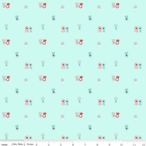 
                  
                    QUILT FAIR - Ribbons on Aqua color Quilting Cotton Fabric - Tasha Noel - Riley Blake Designs - C11355-Aqua
                  
                