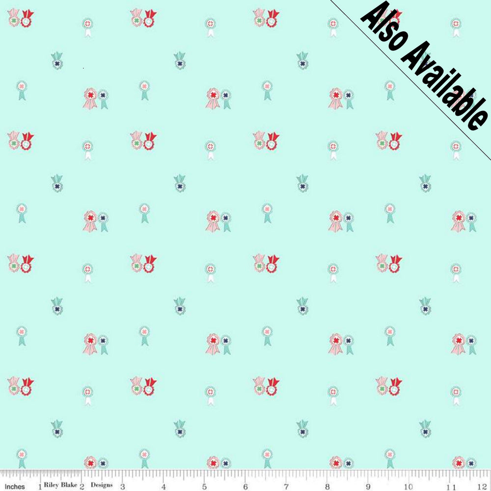 
                  
                    QUILT FAIR - Ribbons on Navy color Quilting Cotton Fabric - Tasha Noel - Riley Blake Designs - C11355-Navy
                  
                