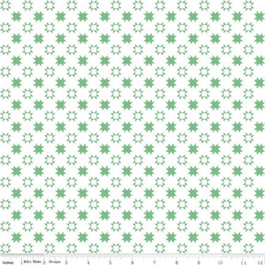 
                  
                    QUILT FAIR - Star Blocks of Green on White color Quilting Cotton Fabric - Tasha Noel - Riley Blake Designs - C11356-Green
                  
                