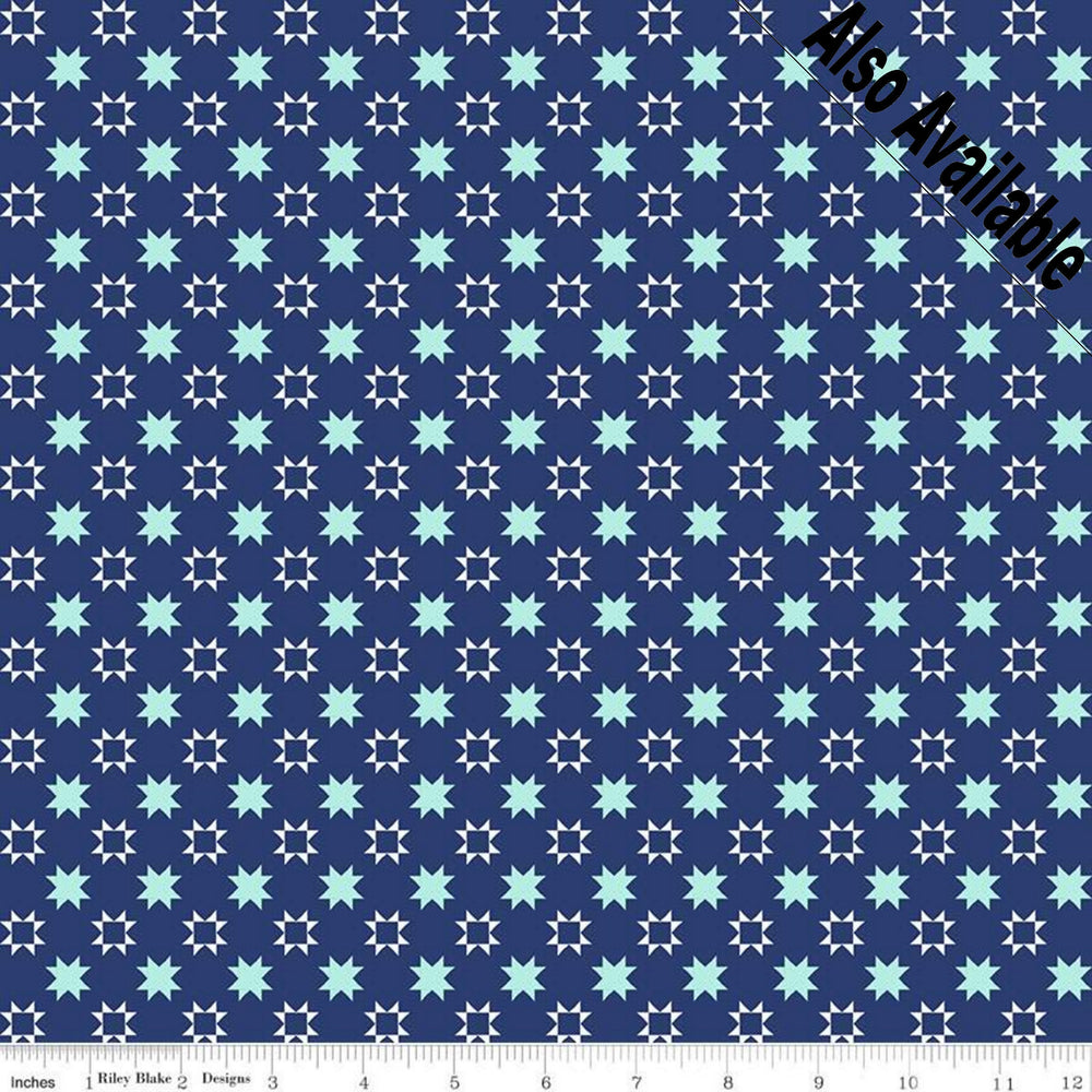 
                  
                    QUILT FAIR - Star Blocks of Green on White color Quilting Cotton Fabric - Tasha Noel - Riley Blake Designs - C11356-Green
                  
                